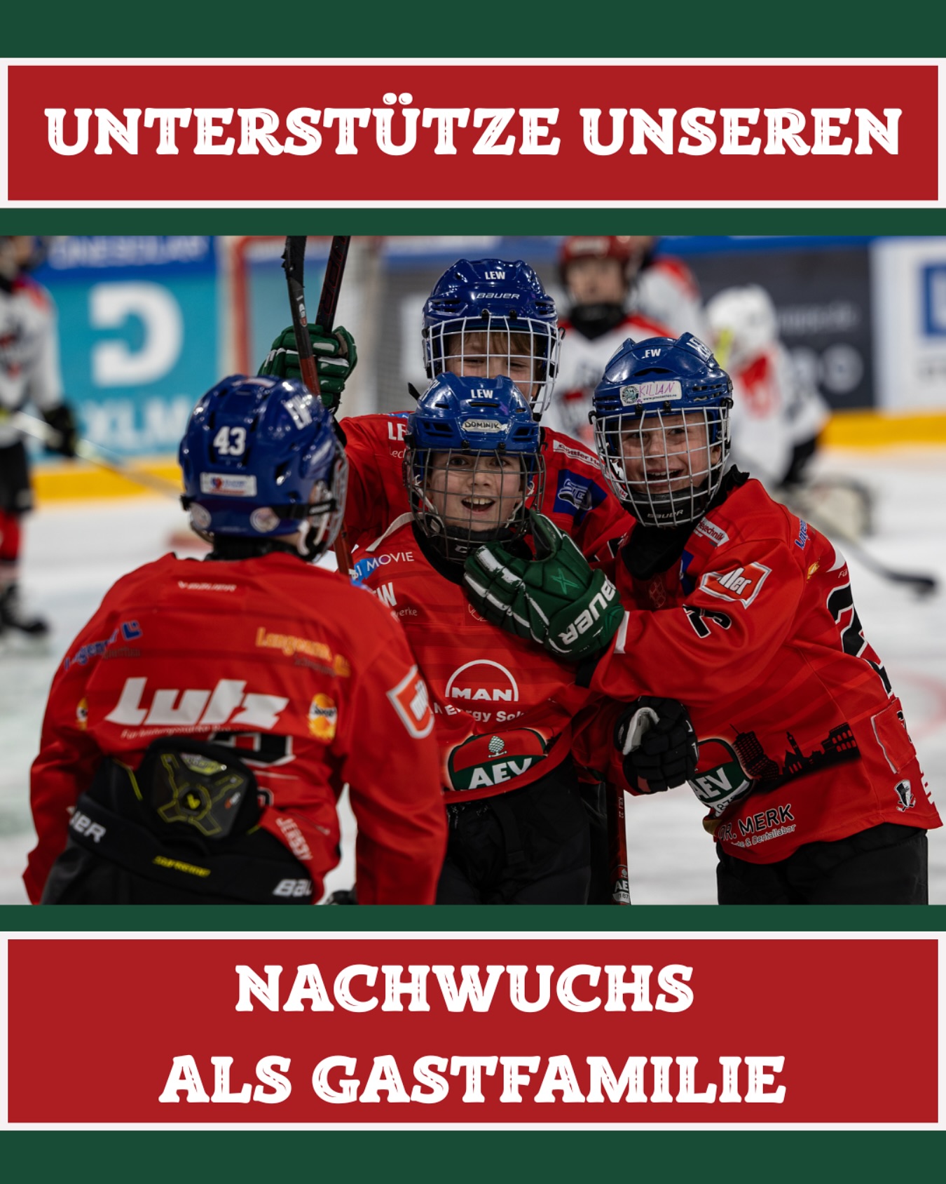 🏒 Gastfamilie gesucht für den Nachwuchs des AEV!🏡
Du liebst Eishockey und möchtest einem jungen Talent helfen, seinen Traum zu leben? Wir suchen eine Gastfamilie für einen zukünftigen U17-Spieler des Augsburger EV!
Was du bieten solltest:
✅ Ein herzliches Zuhause in Augsburg oder Umgebung
✅ Unterstützung im Alltag & ein familiäres Umfeld
✅ Begeisterung für den Sport & Nachwuchsförderung
Interesse? Melde dich bei uns! 🏒💪
📩 Kontakt: max.greiner@augsburger-ev.de oder spencer.eckhardt@augsburger-ev.de
#AEV #NurDerAEV #gastfamilie #EishockeyNachwuchs #HockeyFamily #GemeinsamStark #augsburg #aux