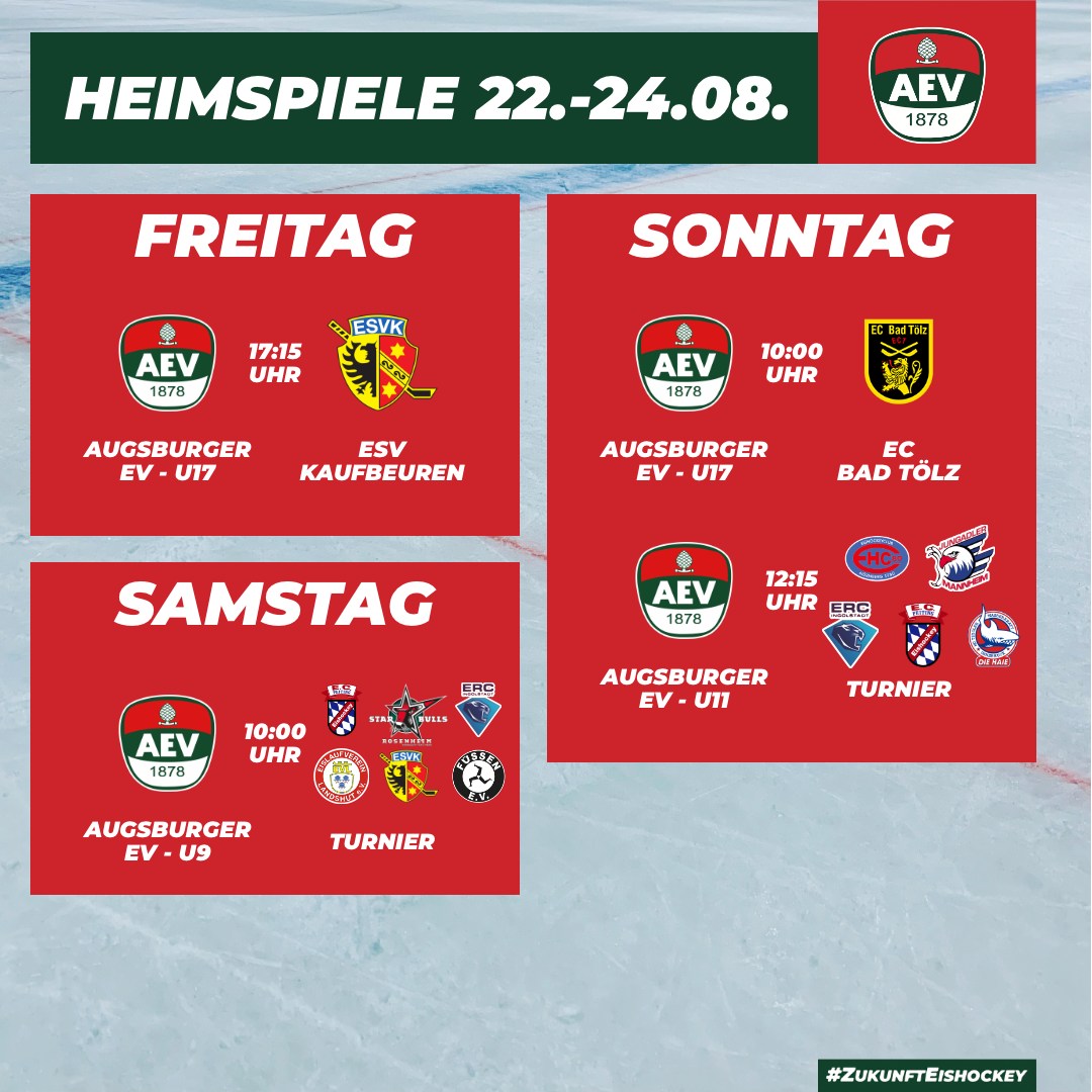 Die kommenden Heimspiele des AEV im Curt-Frenzel-Stadion. #NurDerAEV #ZukunftEishockey
